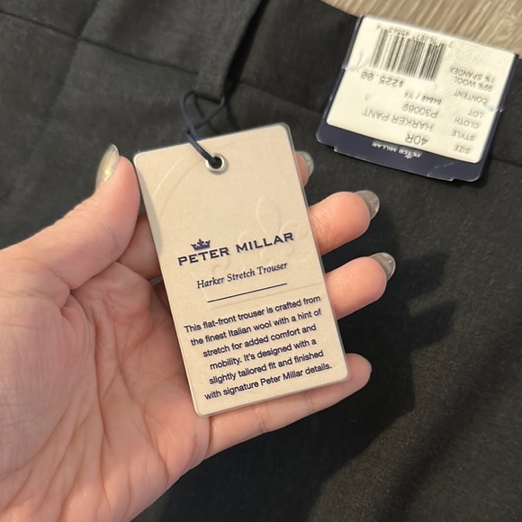 Peter Millar Men’s 40R Harker Stretch Trouser‎ Elegant Gray Dress Pants - Picture 5 of 11